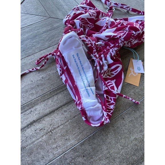 Kona Sol Swimsuit One Piece Pink Raspberry Floral Pattern XS (0-2) New - Picture 3 of 10